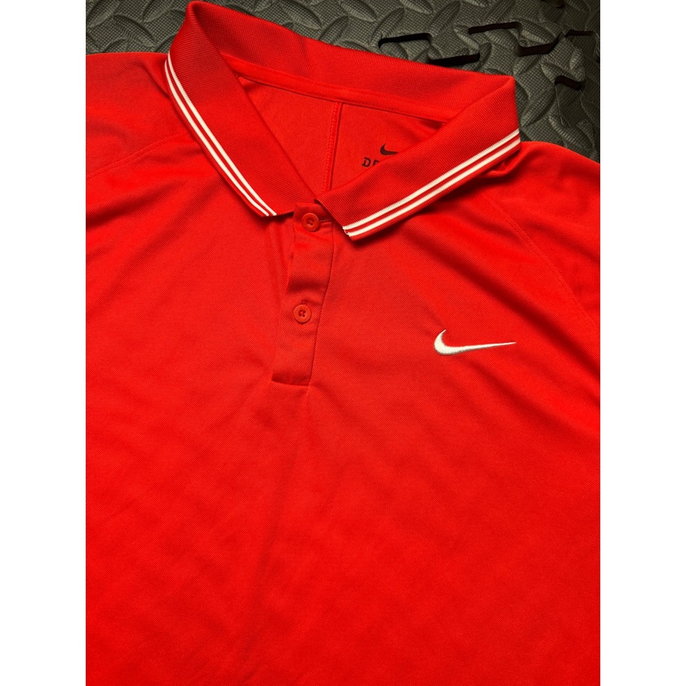 Nike Dri-FIT Polo Shirt Mens XL Red Short Sleeve Tipped Collar Golf Athletic - Picture 4 of 7